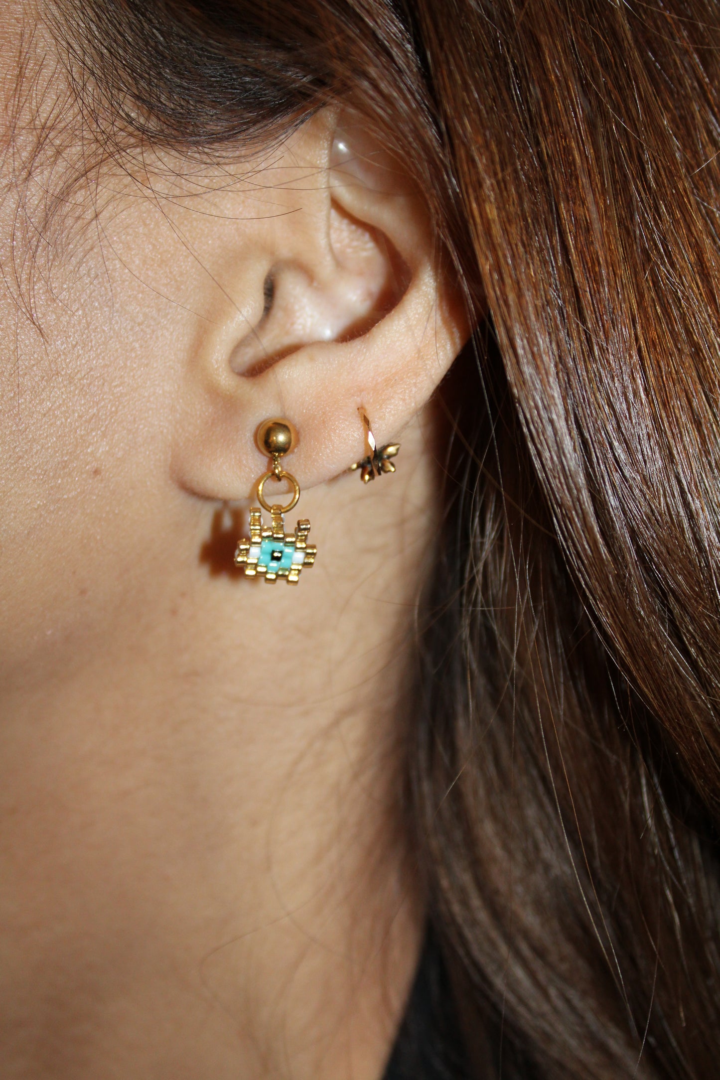 Evil Eye Gold Hoop Earrings