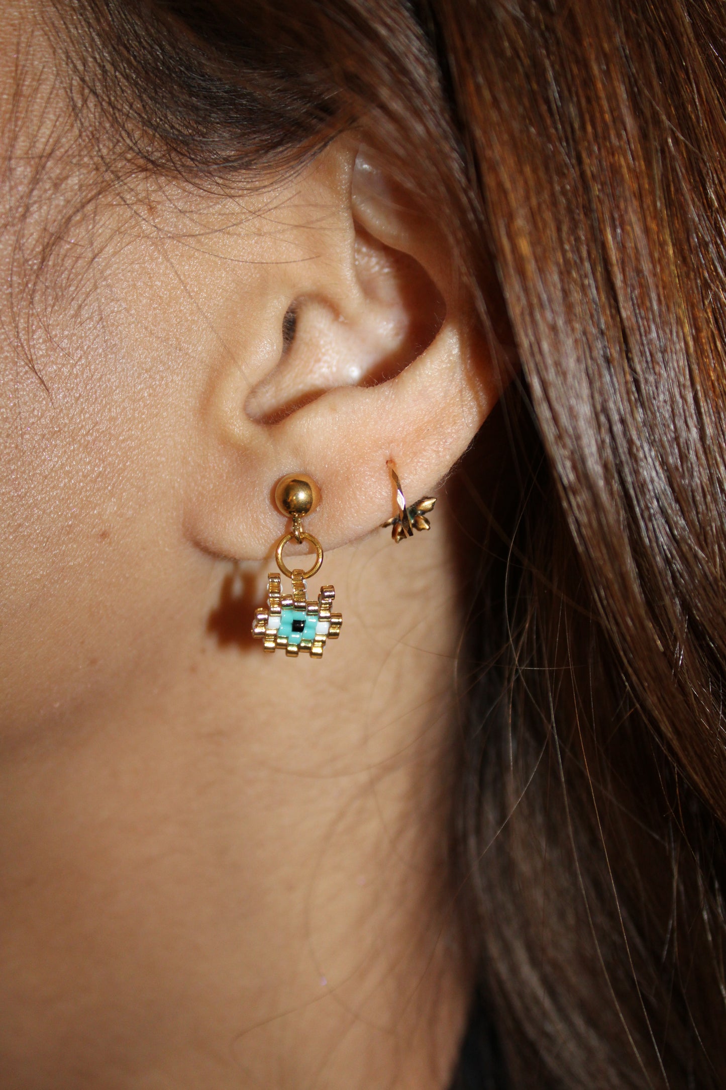Evil Eye Gold Hoop Earrings
