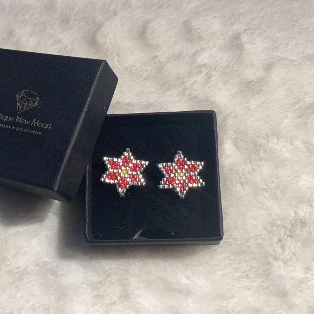 poinsettia earrings