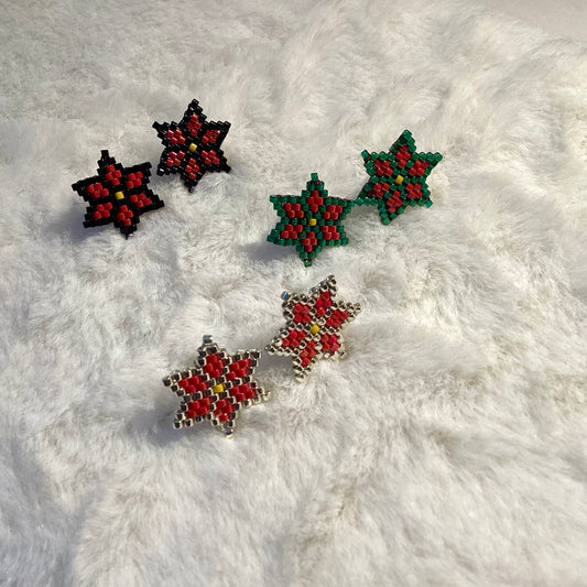 poinsettia earrings