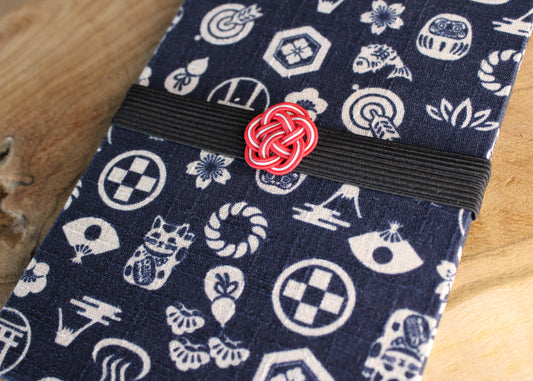 Traditionelles Mizuhiki Buch Band – Blumendesign für Notizbücher & Goshuincho A6