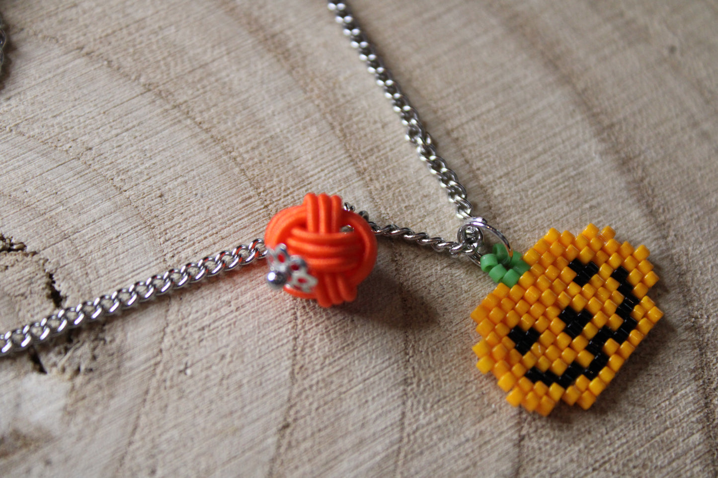 Halloween Gold Necklace, Jack O'Lantern Pumpkin Ghost, Bat Pendant