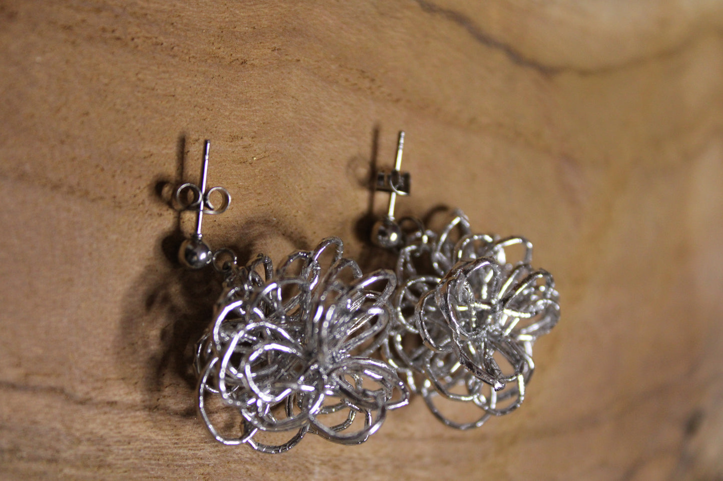 Mizuhiki Pompon Stud Earrings - Silver, Gold